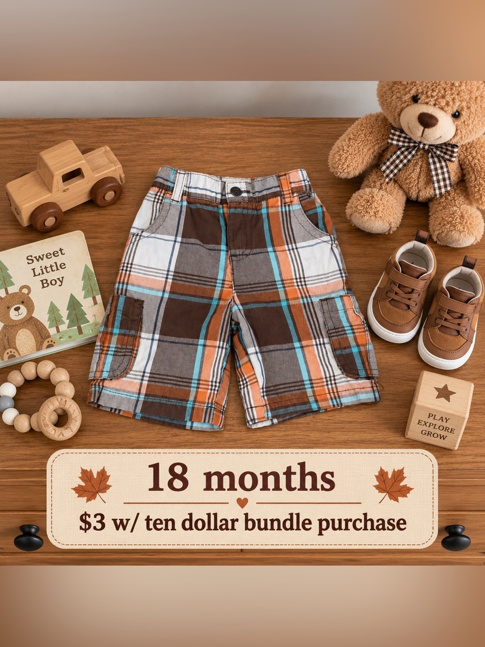 Cherokee Plaid Shorts - 18 Months
